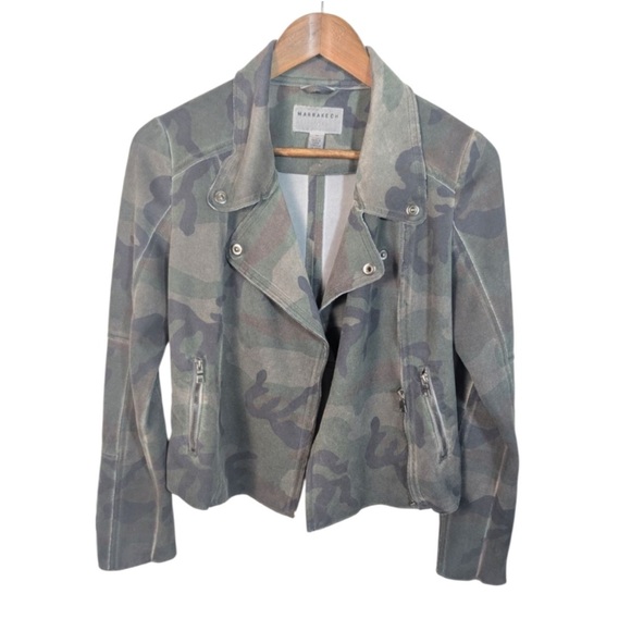 Anthropologie - Marrakech Camo Sueded Moto Jacket XS - Picture 7 of 11